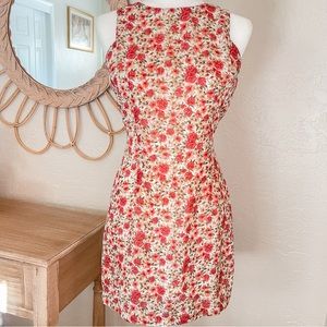 Vintage 90s Rose Flower Coquette Girly Ballet Romantic Whimsy Mini Dress